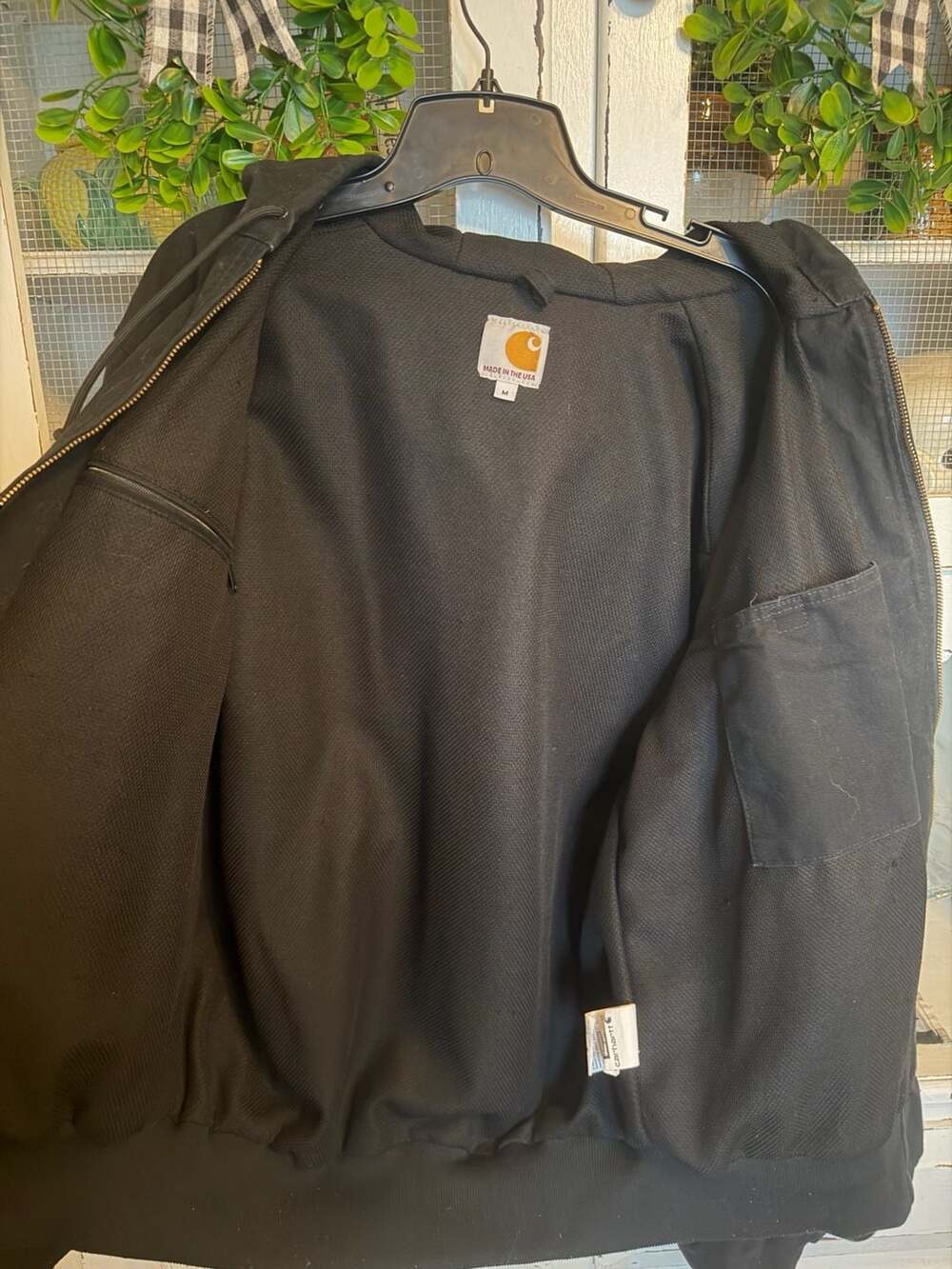 Carhartt J131 Thermal Lined Hooded Zip Jacket Size M Black - Picture 8 of 16